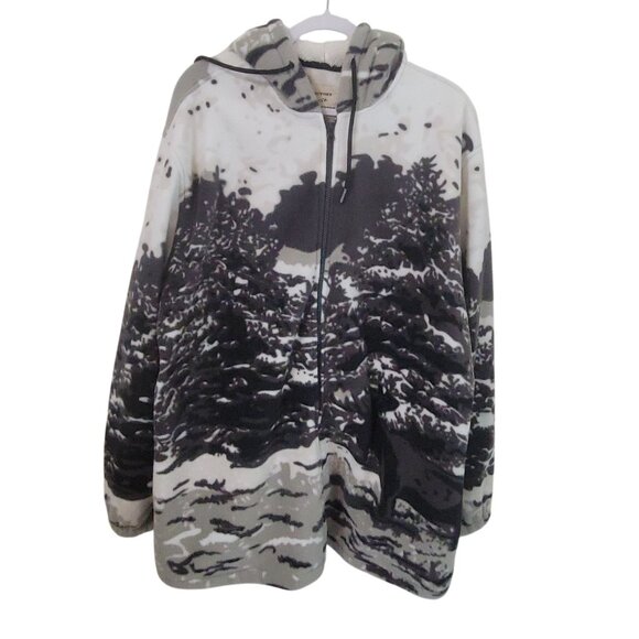Victory Outfitters Other - Hooded Full-Zip Fleece Jacket With Elk & Forest Scene Mens XL Victory Outfitters